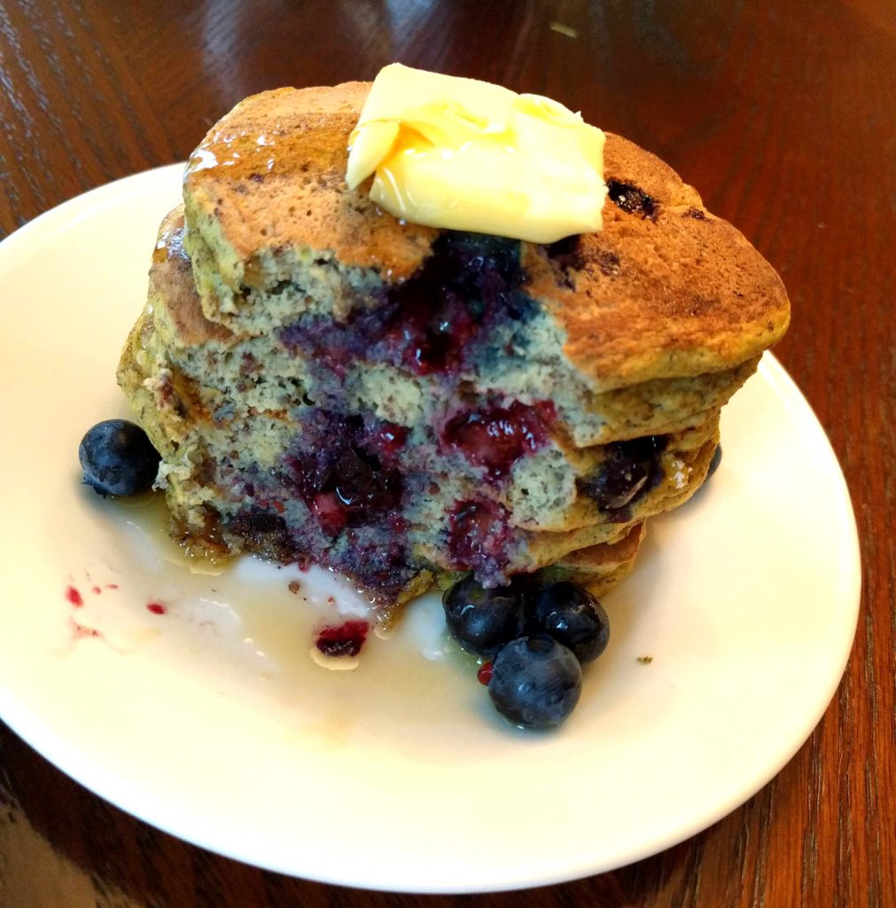 Low carb blueberry pancakes