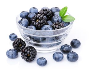 blueberries and blackberries